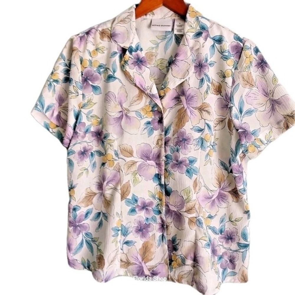 Alfred Dunner Blouse Floral Women's top Size 8